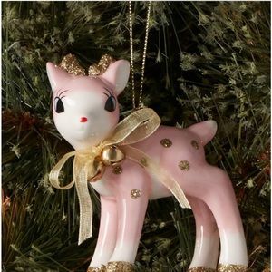 Pink reindeer ornament